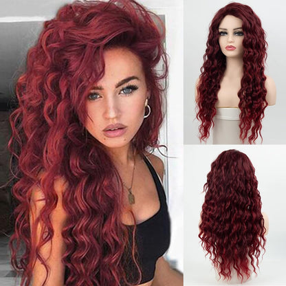 PrimeMart™ BurgundyWig: Peruvian Straight Lace Frontal Wig in 99J Burgundy