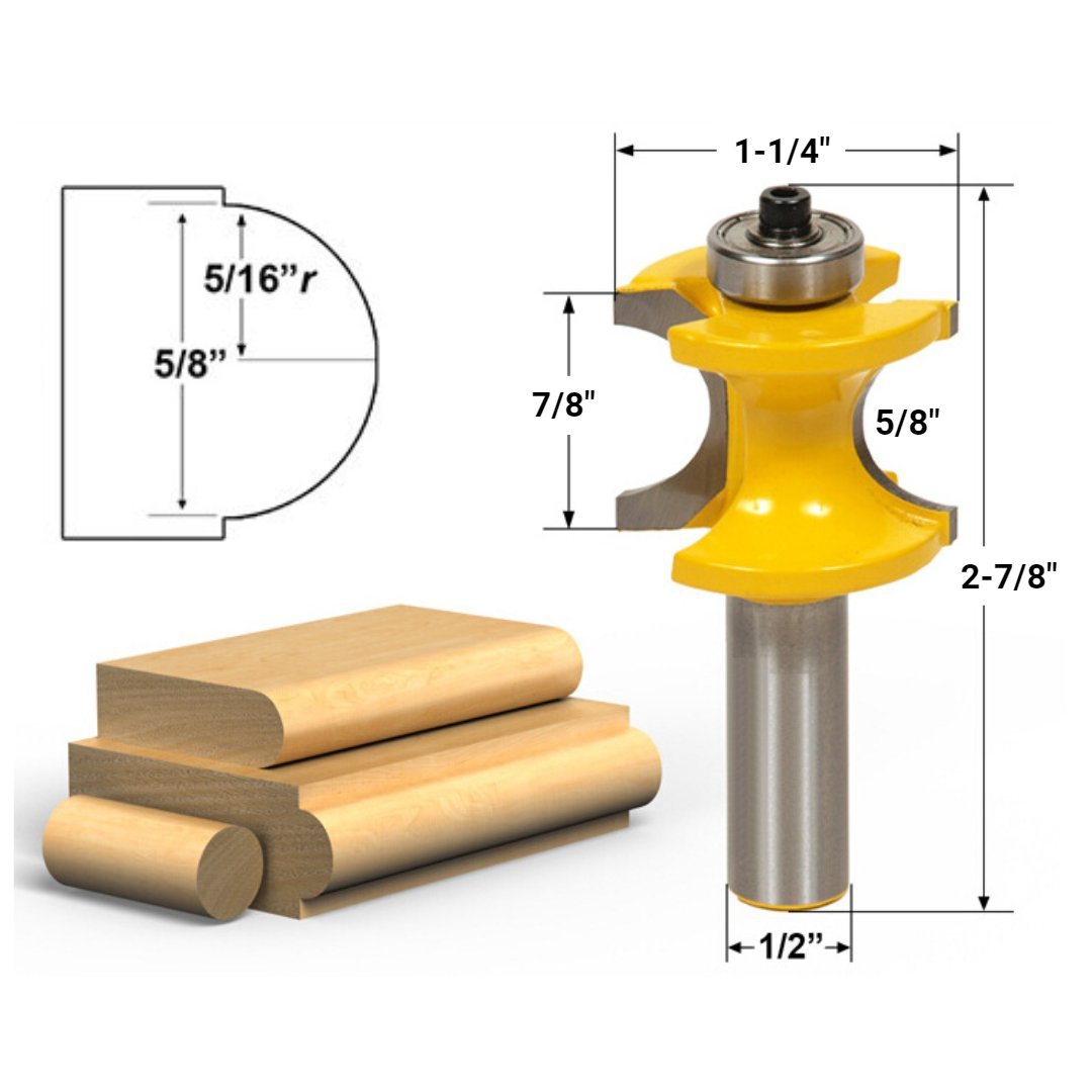 PrimeMart™ Bullnose Router Bits - 1/2" Shank