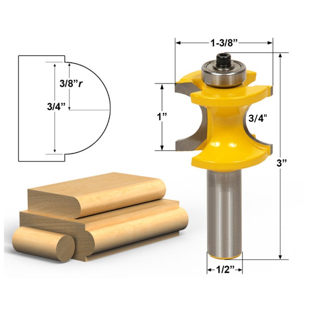 PrimeMart™ Bullnose Router Bits - 1/2" Shank