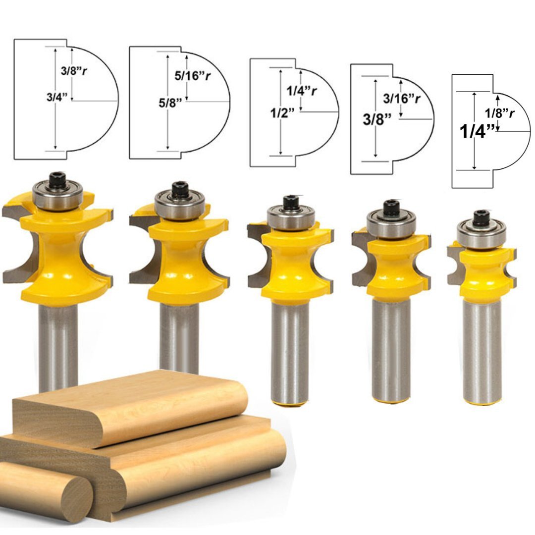 PrimeMart™ Bullnose Router Bits - 1/2" Shank