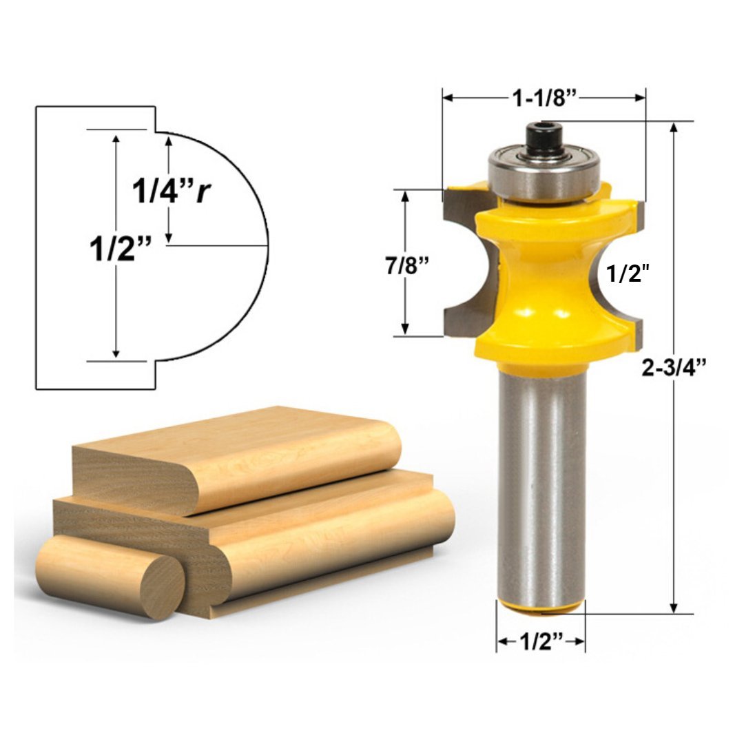 PrimeMart™ Bullnose Router Bits - 1/2" Shank